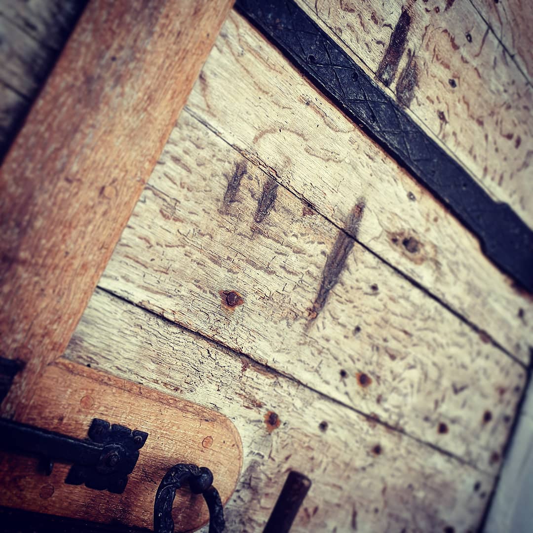 scorch marks on the the door of Holy Trinity Church, said to have been caused by Black Shuck in 1577