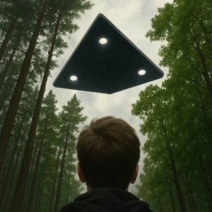 Belgian forest witness reports silent hovering black triangular craft