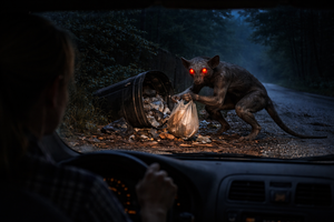 Red-Eyed Creature Sighted Near Holly, Michigan, in 2008