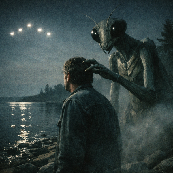 Ontario Witness Describes Encounter with Towering "Mantis Being" After UFO Sighting in 1970